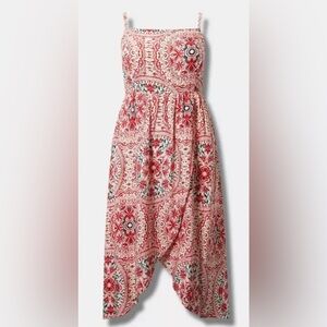 New Torrid Tea Length Challis Square Neck Dress Size 0 (L/12)